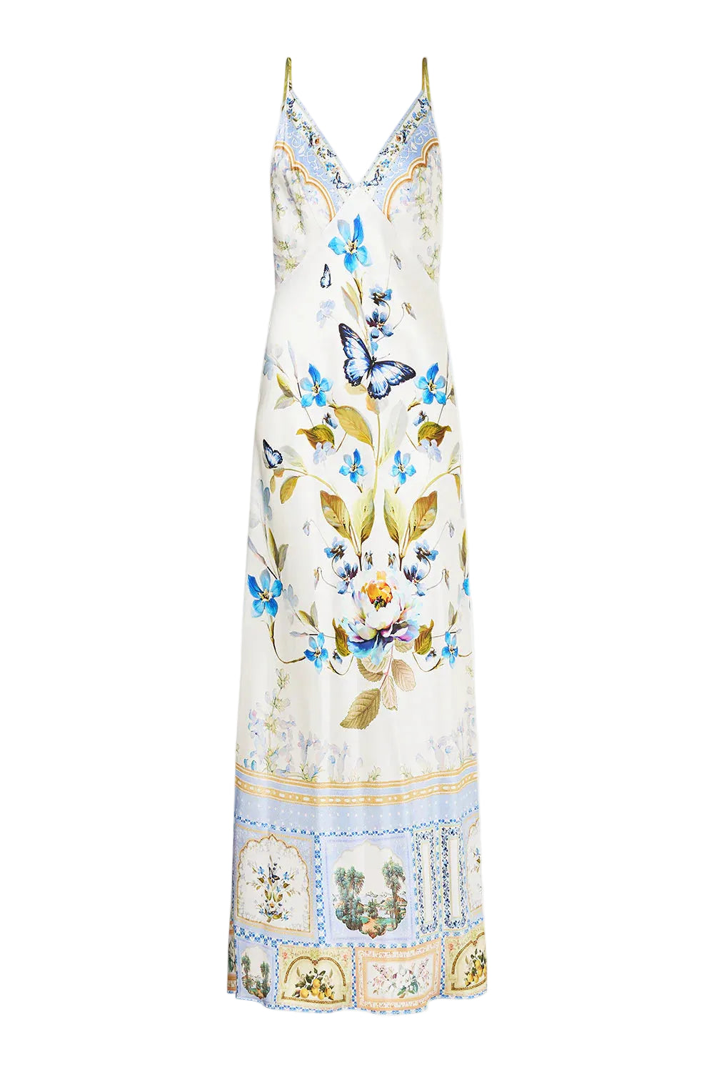 Camilla V-Neck Long Bias Slip Dress
