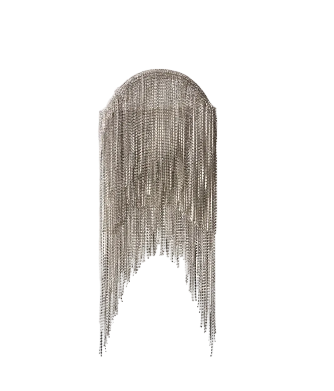 Silver chainmail mesh fringe handbag at Signature Edit